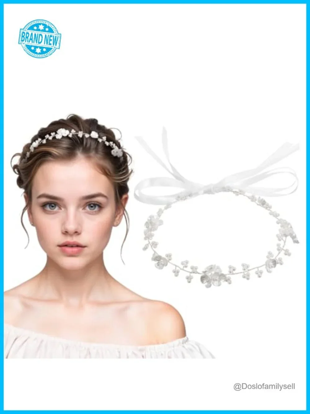 Orchid Pearl Headpiece, Adjustable Rhinestone Headband for Wedding, Party &